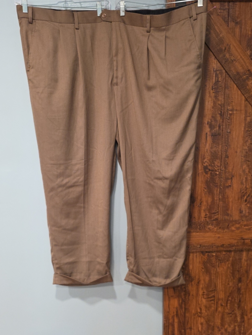 Big & Tall Mens  CM Gold Tan Dress Pant 58x30